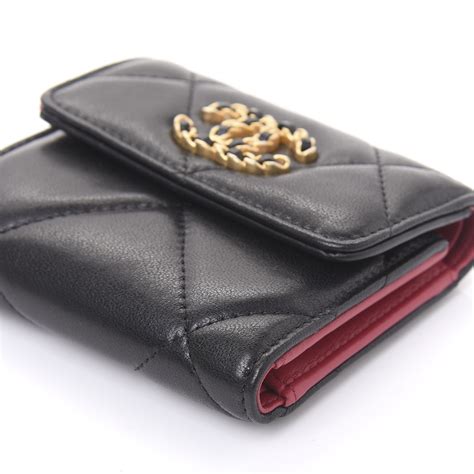 chanel 19 small flap wallet black|classic small flap wallet chanel.